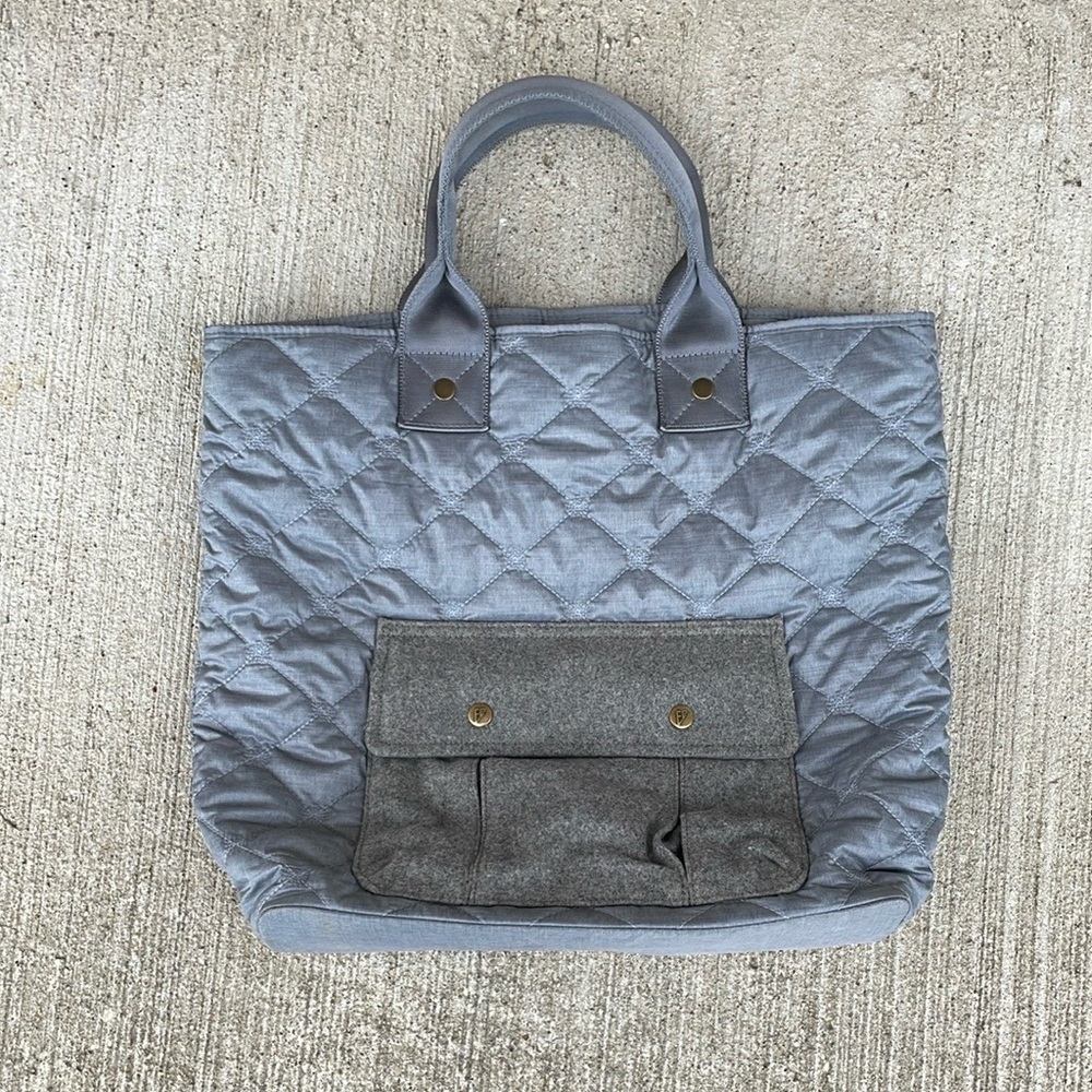 Eddie Bauer Puffer and Wool Tote Bag Travel Overnight Quilted